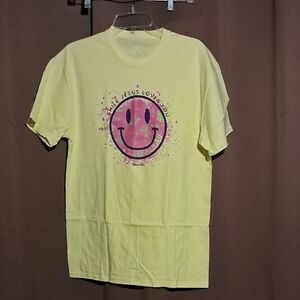 Blessed Girl Smile Jesus Loves You T-shirt yellow large